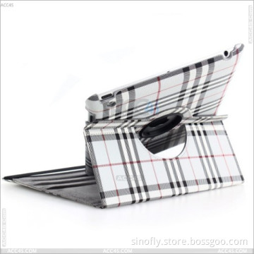 Checked Design Pattern 360 Degree Rotation Leather Case for iPad 2 3 4 P-iPad234case076